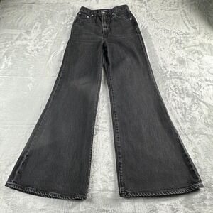 Levis Jeans Women 24 Black Premium High Loose Flare Boho Y2K Hippie 70s Inspired